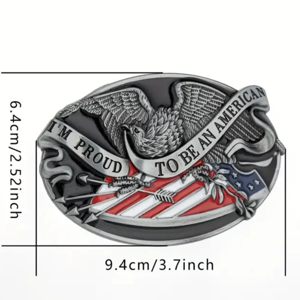 New American Eagle Belt Buckle, I'm Proud To Be An American, T3MISB6E